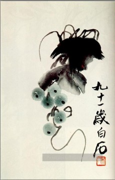 Qi Baishi raisins tradition chinoise Peinture à l'huile